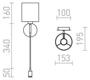 RED - Design Rendl - R10580 - LED Λάμπα τοίχου VERSA 1xE27/42W/230V + LED/3W