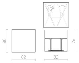 RED-Design Rendl-R12556- LED Εξωτερικό φωτιστικό τοίχου CARRE 2xLED/3W/230V IP54