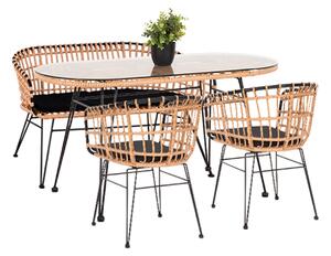 ΣΕΤ ΕΞΩΤ.ΧΩΡΟΥ 4ΤΜΧ ALLEGRA HM21051 ΣΥΝΘ.RATTAN ΜΠΕΖ-ΜΑΥΡΟ ΜΕΤΑΛΛΟ