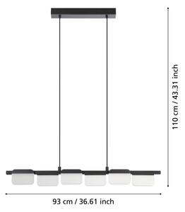 Eglo 98876 - LED Dimmable πολύφωτο κρεμαστό ράγα ERVIDEL 6xLED/4,5W/230V