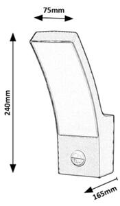 Rabalux 7505-LED Εξωτερικό φωτιστικό τοίχου με αισθητήρα PALANGA 12W/230V IP44