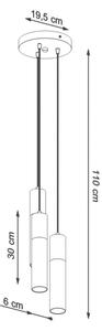 Sollux SL.1080 - Κρεμαστό φωτιστικό BORGIO 3xGU10/40W/230V τσιμέντο/μέταλλο λευκό