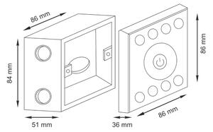 Διακόπτης αφής με dimmer για ταινίες LED RGBW 12-24V 4 καναλιών