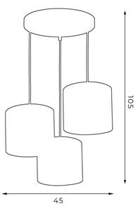 Κρεμαστό φωτιστικό οροφής ARDEN 3xE27/60W/230V μαύρο/χρυσό