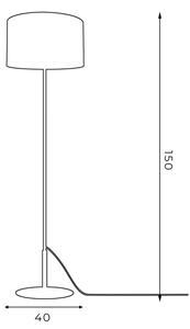 Επιδαπέδια λάμπα ARDEN 1xE27/60W/230V μαύρο/λευκό