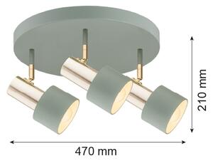 Argon 6007 - Φωτιστικό σποτ DORIA 3xE27/15W/230V πράσινο/ορείχαλκος