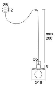 Argon 3836 - Κρεμαστό φωτιστικό οροφής μονόφωτο CORSO 1xE27/15W/230V γυαλιστερό χρώμιο