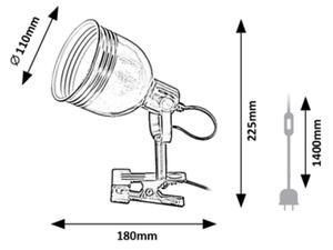 Rabalux 3092 - Φωτιστικό σποτ με κλιπ 1xE14/25W/230V μαύρο