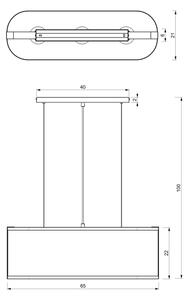 Κρεμαστό φωτιστικό οροφής ράγα KAGA 3xE27/60W/230V μαύρο/χρυσαφί