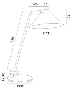 Argon 4996 - Επιτραπέζια λάμπα GABIAN 1xE27/15W/230V λευκό