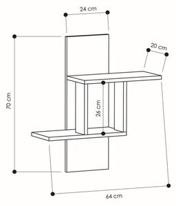 Ράφι τοίχου MILL 70x64 cm λευκό