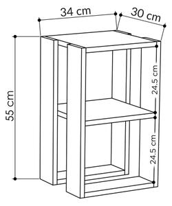 Κομοδίνο LONIE 55x30 λευκό