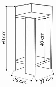 Κομοδίνο ELOS 60x25 cm γκρι