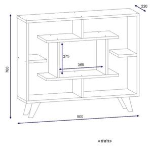 Βιβλιοθήκη FONDEA 76x90 cm λευκό