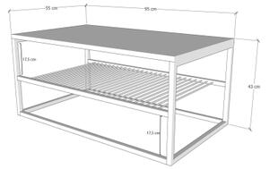 Τραπεζάκι σαλονιού ASUDE 43x95 cm καφέ/μαύρο