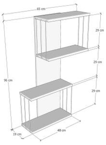 Ράφι τοίχου DESTAN 96x65 cm λευκό/ανθρακί