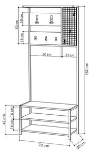 Έπιπλο εισόδου NOMAD 182x78 cm λευκό/μαύρο