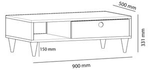 Τραπεζάκι σαλονιού SILVER 33x90 cm ανθρακί/μπεζ