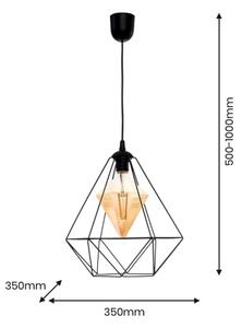 LED Κρεμαστό φωτιστικό οροφής ALAMBRE 1xE27/4W/230V μαύρο