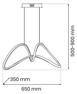 Κρεμαστό φωτιστικό οροφής LED ράγα TESORO LED/48W/230V χρυσό