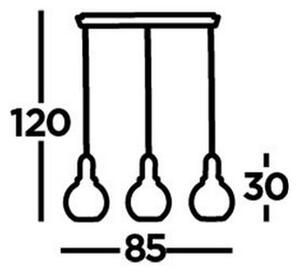 Searchlight 36632-3AC - Κρεμαστό φωτιστικό οροφής ράγα SNOWDROP 3xE27/60W/230V ορείχαλκος