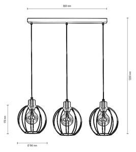 Spot-Light DO15659304 - Κρεμαστό φωτιστικό οροφής ράγα BERIS 3xE27/60W/230V