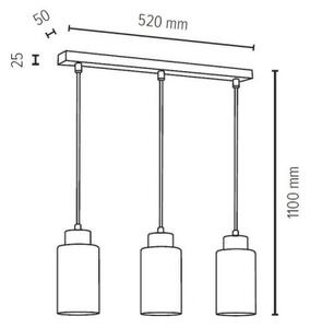 Spot-Light 1720304 - Πολύφωτο με συρματόσχοινο BOSCO 3xE27/60W/230V