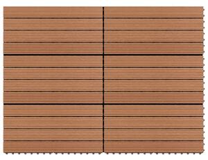 VidaXL Πλακάκια 6 τεμ. Καφέ 1 μ² / 60 x 30 εκ. από WPC