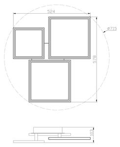 Top Light - Σταθερό πολύφωτο dimming LED MELED/50W/230V 3000-6500K μαύρο + RC