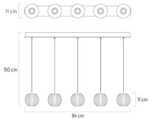 Klausen 142042 - Kρεμαστό φωτιστικό οροφής LED ράγα ESMOND 5xLED/4,8W/230V γυαλιστερό χρώμιο