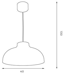 Κρεμαστό φωτιστικό οροφής καμπάνα BASCA 1xE27/60W/230V μαύρο/χρυσό