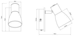 Globo 54307-1W - Φωτιστικό σποτ τοίχου CLAUDE 1xE14/40W/230V μαύρο/ξύλο