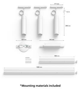 Philips - ΣET 3x LED RGB Dimmable κρεμαστά φωτιστικά ράγας Hue LED RGB/15,6W/230V