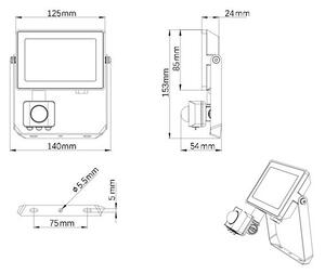 Philips - Προβολέας LED εξωτερικού χώρου με αισθητήρα PROJECTLINE LED/20W/230V IP65 3000K