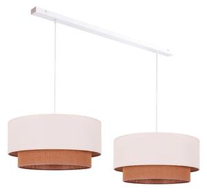 Duolla - Κρεμαστό φωτιστικό οροφής BOHO 2xE27/15W/230V μπεζ/καφέ