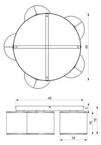 Πλαφονιέρα οροφής LOFT SHADE 5xE27/60W/230V μαύρο/χρυσαφί