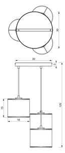 Κρεμαστό φωτιστικό οροφής ράγα LOFT SHADE 3xE27/60W/230V μαύρο/χρυσό