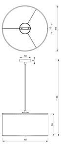 Κρεμαστό φωτιστικό οροφής LOFT SHADE 1xE27/60W/230V διάμετρος 40 cm λευκό/χρυσό