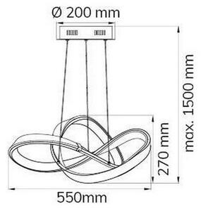 Wofi 6134.01.88.9000 - LED Dimmable κρεμαστό φωτιστικό οροφής INDIGO LED/44W/230V