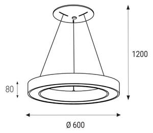 LED2 - Κρεμαστό φωτιστικό οροφής LED SATURN LED/50W/230V 3000K διάμετρος 60 cm λευκό