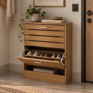 Παπουτσοθήκη Με 2 Ράφια/12 Θέσεων (63x24x80) Spitishop Butler Walnut