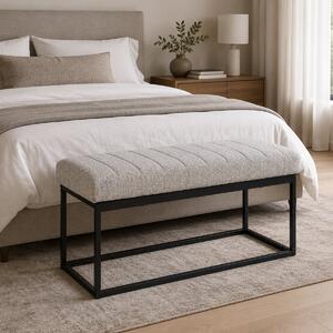 Ταμπουρέ (103x40x47) Spitishop Chimay L.Grey/Black