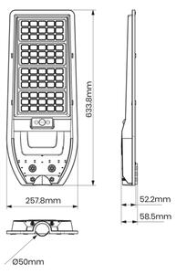 Ηλιακό φωτιστικό δρόμου LED VIA 150W/15000 mAh 3,2V 6000K IP65 + τηλεχειριστήριο