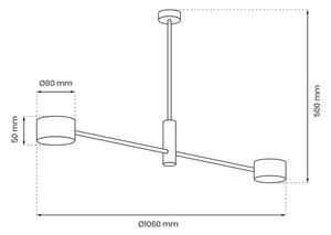 Κρεμαστό φωτιστικό CROSS 2xGX53/12W/230V μαύρο/χρυσό