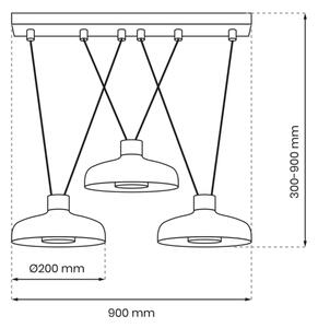 Κρεμαστό φωτιστικό οροφής ράγα LINEA 3xGX53/12W/230V μαύρο