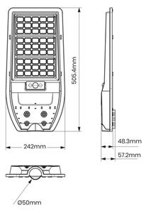 Ηλιακό φωτιστικό δρόμου LED VIA 100W/10000 mAh 3,2V 6000K IP65 + τηλεχειριστήριο