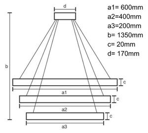 LED Dimmable κρεμαστό φωτιστικό οροφής LED/90W/230V 3000-6500K + RC