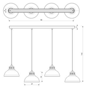 Κρεμαστό φωτιστικό οροφής SVEN 4xE27/15W/230V λευκό