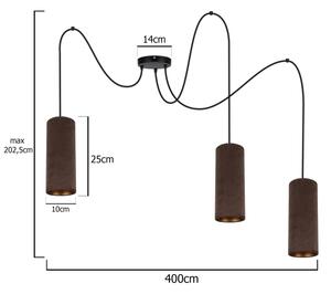 Κρεμαστό φωτιστικό οροφής AVALO 3xE27/60W/230V καφέ