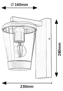 Rabalux 7266 - Λάμπα τοίχου εξωτερικού χώρου SAVANO 1xE27/40W/230V IP44